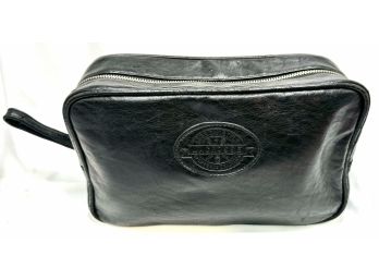 Vintage Mens Lacrosse Black Leather Toiletry Bag
