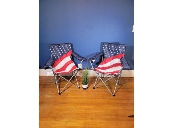 American Flag Camping  / Tailgate Chairs. New With Tag.   - - - - - - - - - - - - - - - - - - - - Loc: Piano