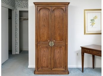 Four Door Armoire With Interesting Floral Pull