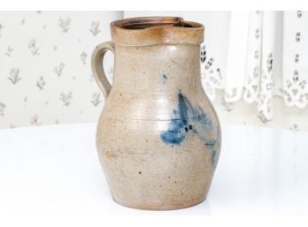 Salt Glazed Blue Cobalt Stoneware Ewer