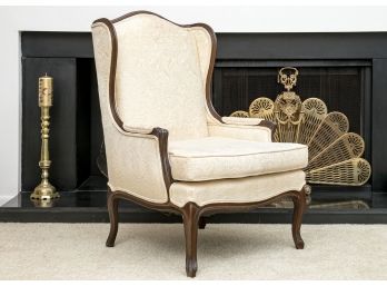 Wing Back Upholstered Arm Chair With A Fabulous Frame