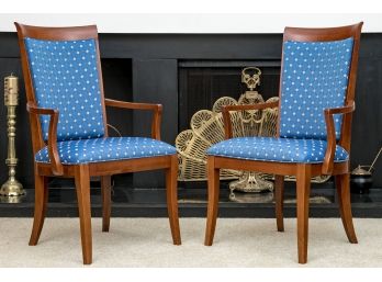 Pair Of Spectacular Ethan Allen Medallion Dining Arm Chairs