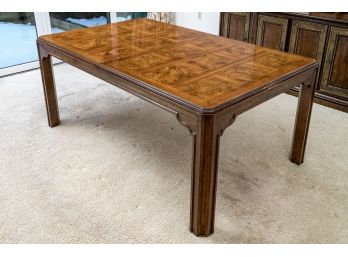 Stunning Parquetry Inlaid Tile Like Design Dining Table With Two Leaves, 'Heritage'