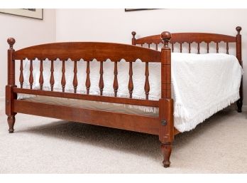 Vintage Cherry Full Bedstead With Orb Finials