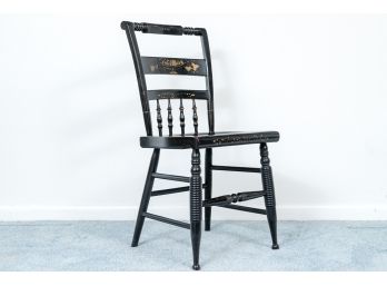 Gorgeous Ebonized And Gilt Painted Side Chair