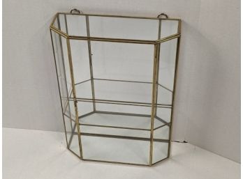 Glass & Gold Curio Wall Cabinet