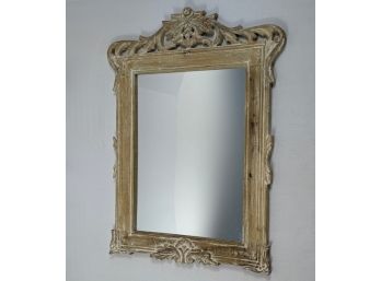 Handsome Mirror Framed In Distressed Wood