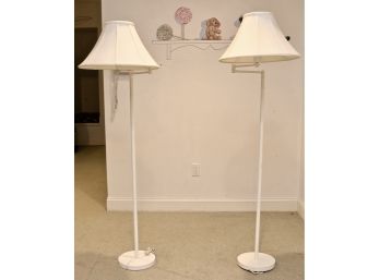 Set Of 2 Swivel Multi Directional Floor Lamps With Quality Shades