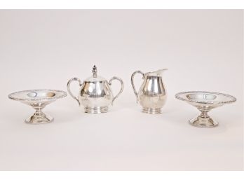 Set Of 4 Royal Danish International Sterling Silver Serving Bowls 37.605 Toz.