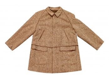 Authentic Vintage Bonnie Cashin Tweed Coat With Leather Trimming