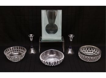 Set Of 6 Unique Glass Table Dressings