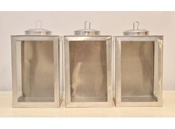 Set Of 3 Aluminum Indoor Outdoor Trendy  Wind-resistant Candle Holders