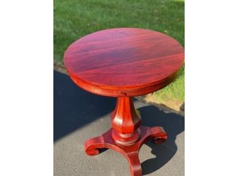 Beautiful Vintage Mahogany Lamp Stand With Faceted Center Post And Feet Reminiscent Of American Empire