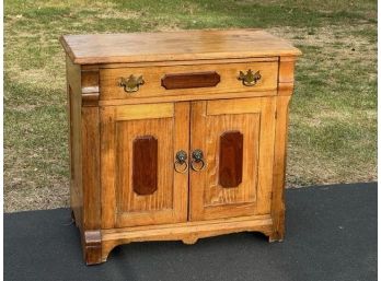 Antique Victorian Oak Commode With Pickled Finish