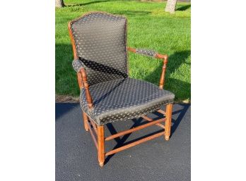 Antique Upholstered Walnut Arm Chair