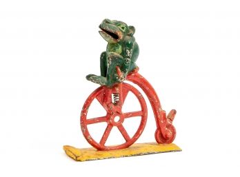 Vintage Cast Iron Professor Pug Great Bicycle Feat Bank Part Only