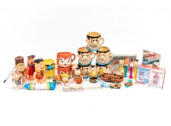 A Large Collection Of 29 Flintstone Toys & Collectibles