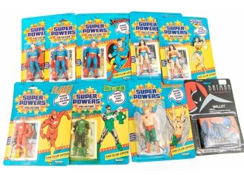 Group Of Vintage Action Figures On Cards &  Batman Wallet