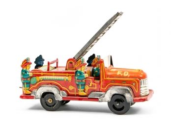 Vintage Tin Litho Hook & Ladder Fire Truck