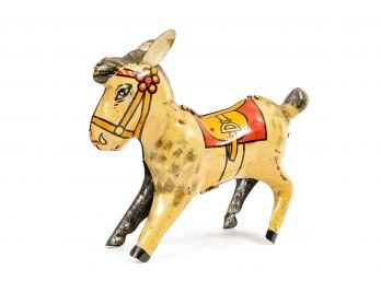 Vintage Tin Litho Donkey Wind-Up Toy