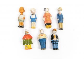 Group Of German Comic Character Bisque Nodders & Figures