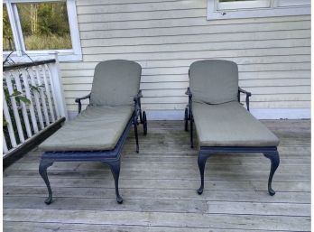 Pair Of Outdoor Lounge Chairs (Cushions Need Cleaning)