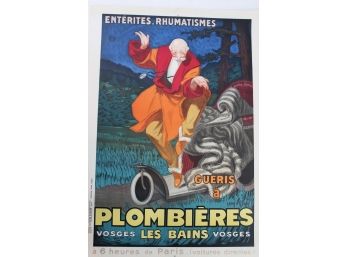 Plombieres 1931  JEAN D'YLEN (1866-1938) Linen Backed