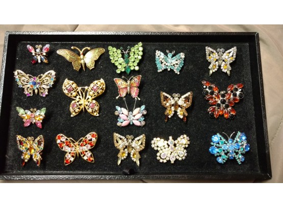 17 Vintage Butterfly Pins