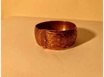 Copper Belt Bracelet In Basketweave Pattern