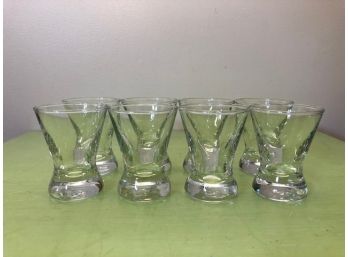 Set Of 8 Vintage Libbey Clear Glass Heavy Bottom Shot Glasses