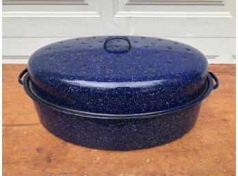 Blue Enamel Large Roasting Pan