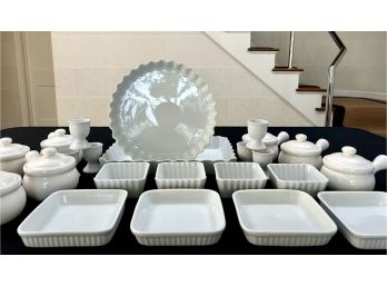 Large White Cookware & Serving Grouping