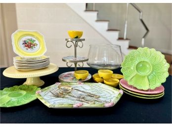 Mixed Entertaining Lot - Dessert Plates, Cake Server And More