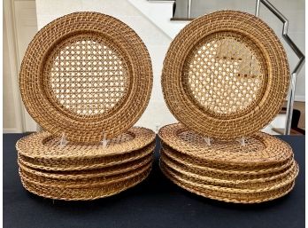 Twelve Rattan Chargers