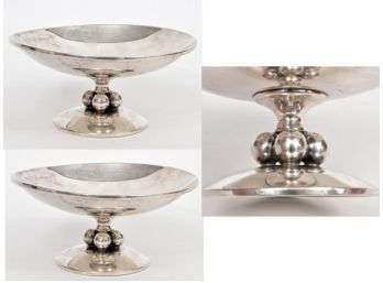 Pair Of Durham Sterling Silver Footed Compote Bowls 17.5 T.oz