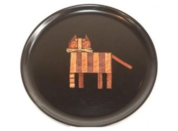 1960s Cat Tray By Couroc Of Monterey