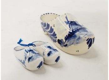 Minature Vintage Delft Delfts Holland Handpainted Shoes