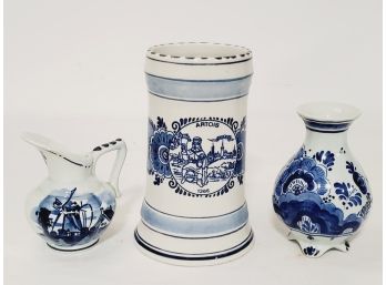Vintage DELFT Holland Assortment - Mug, Mini Bud Vase & Mini Pitcher