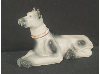 Vintage 1970s James Jim B Beam Porcelain Dog Empty Bottle Great Dane Dog Figural Decanter