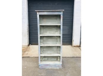 Reclaimed Bookshelf Made By Oklahoma Artist With Antique Barnwood And Barn Door