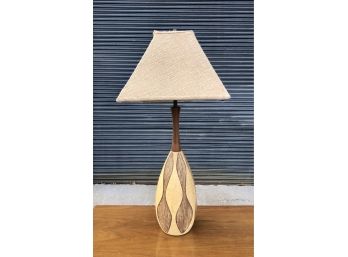 Mid Century Modern Table Lamp With Original Shade