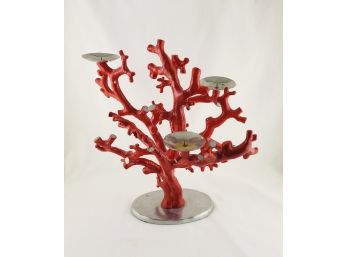 LARGE Retired Michael Aram Red Coral Candelabra