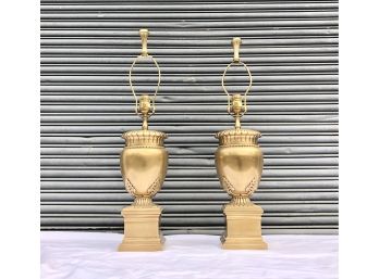 Pair Of Vintage Solid Brass Chapman Table Lamps