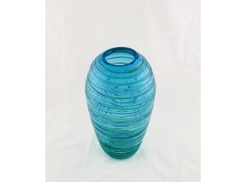 Large Mid Century Modern Eastern Glass Swirl Vase