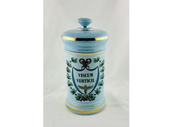 RARE Vintage Porcelain Apothecary Jar - Viscum Verticil