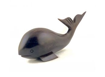 Vintage Hand Carved SOLID Wood Sculpture Of A Whale