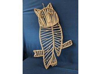 MCM ? Folk Art Bentwood Owl Hanging Sculpture