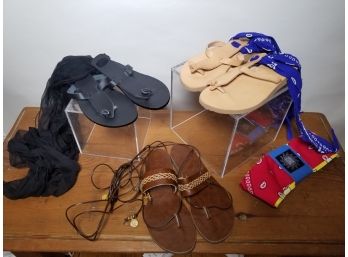 Three Pair Greek Chic Handmade Sandals