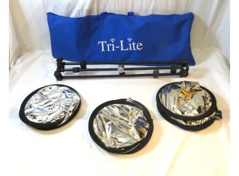Lot Of 3 Lastolite Collapsible Reflectors With Stand In Tri-lite Bag