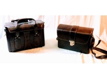 2 Vintage Leather Camera Cases Marsand
